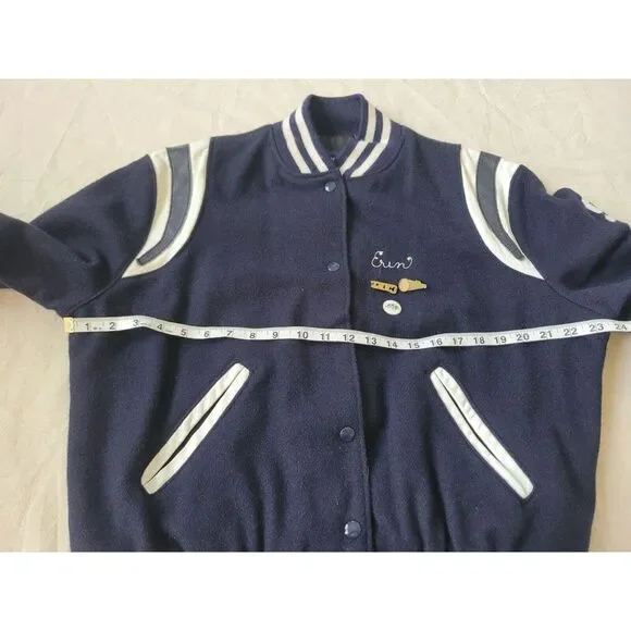 Vintage Abington Heights Cheerleader Varsity Jacket Capt Erin 60s 70s 80s Size L